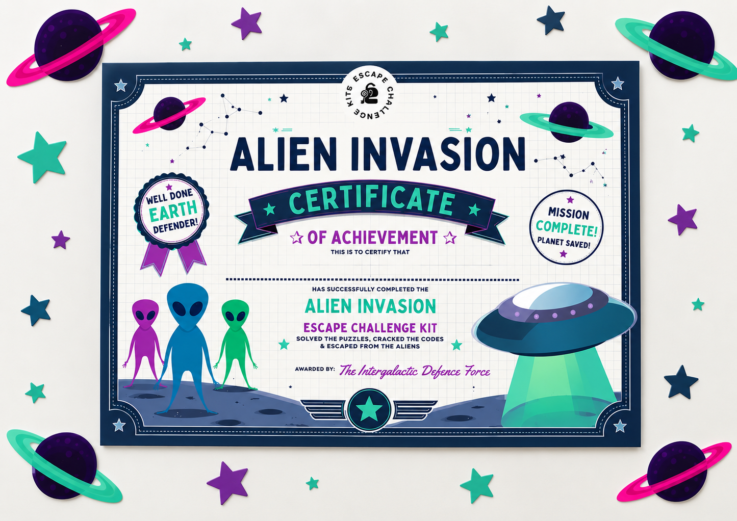 Alien Invasion Expert Escape Certificate