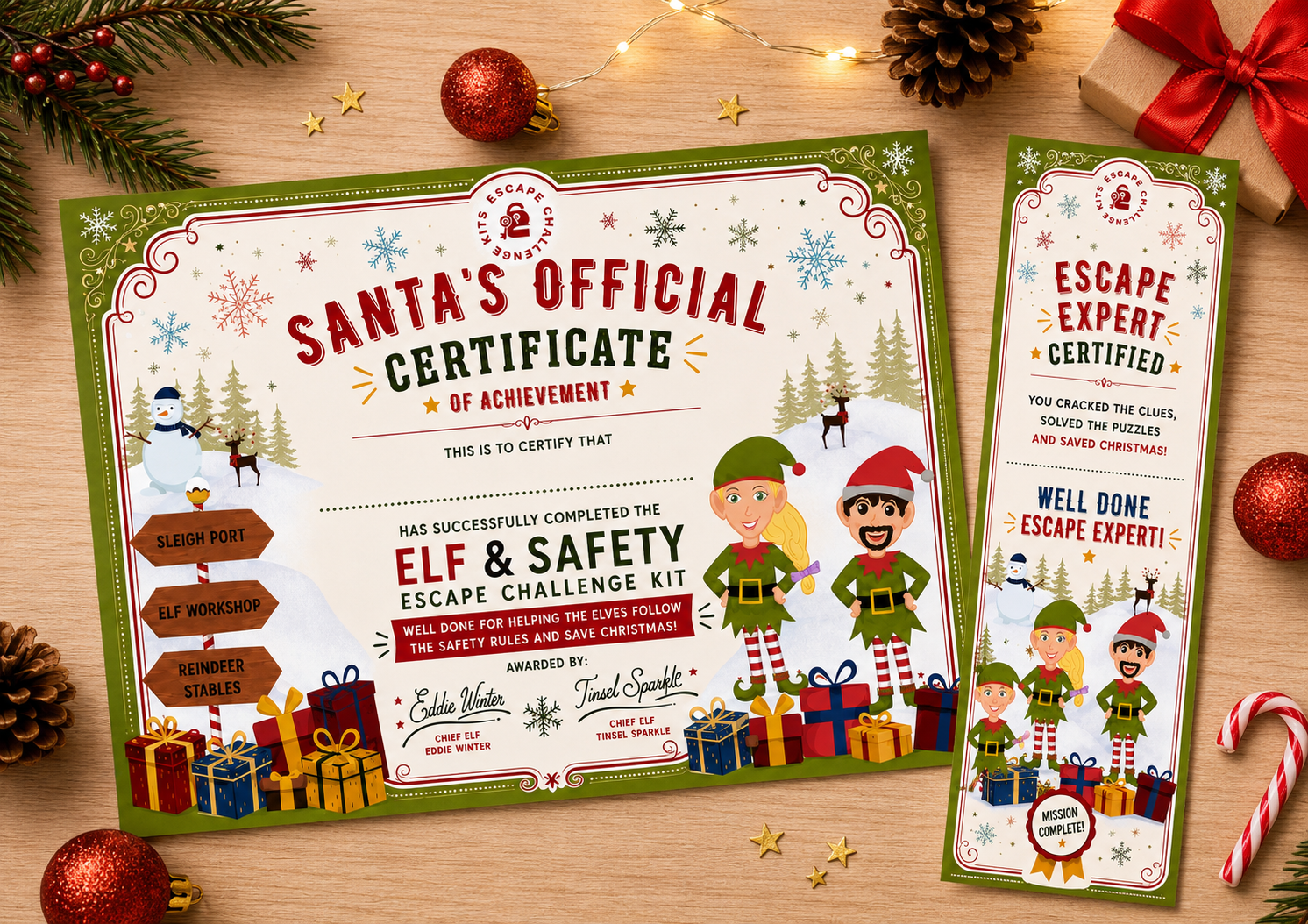 Elf Toy Workshop Expert Certificate & Bookmark