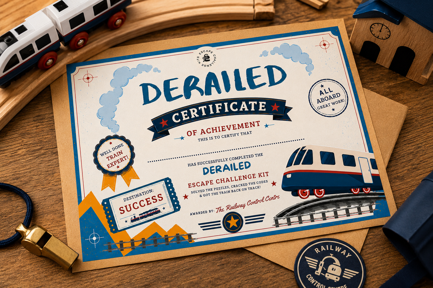 Derailed Train Expert Escape Certificate