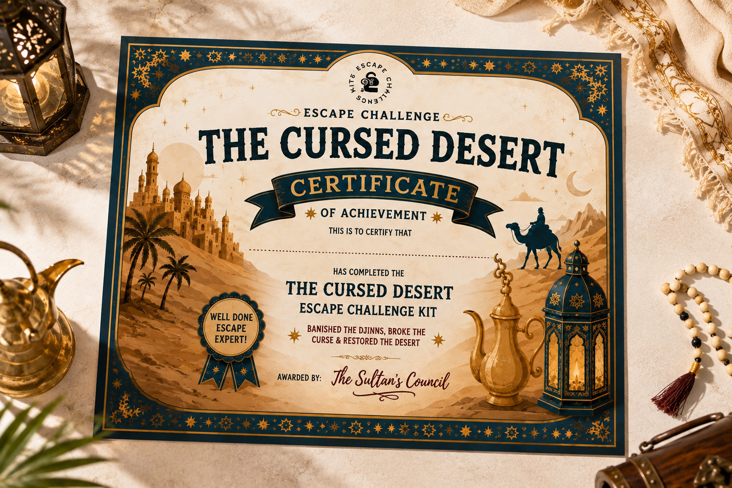The Cursed Desert Expert Escape Certificate