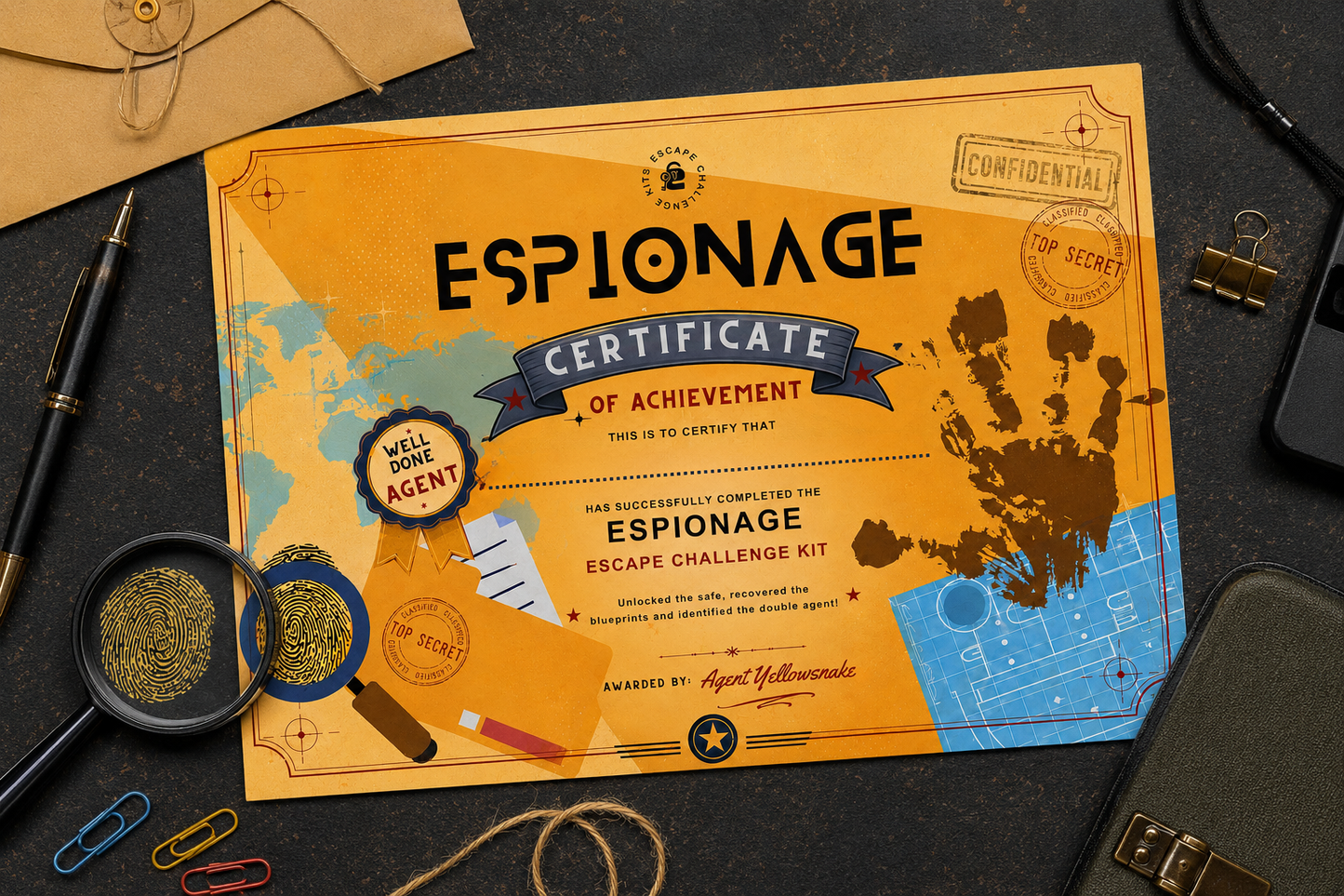 Espionage Expert Agent Escape Certificate