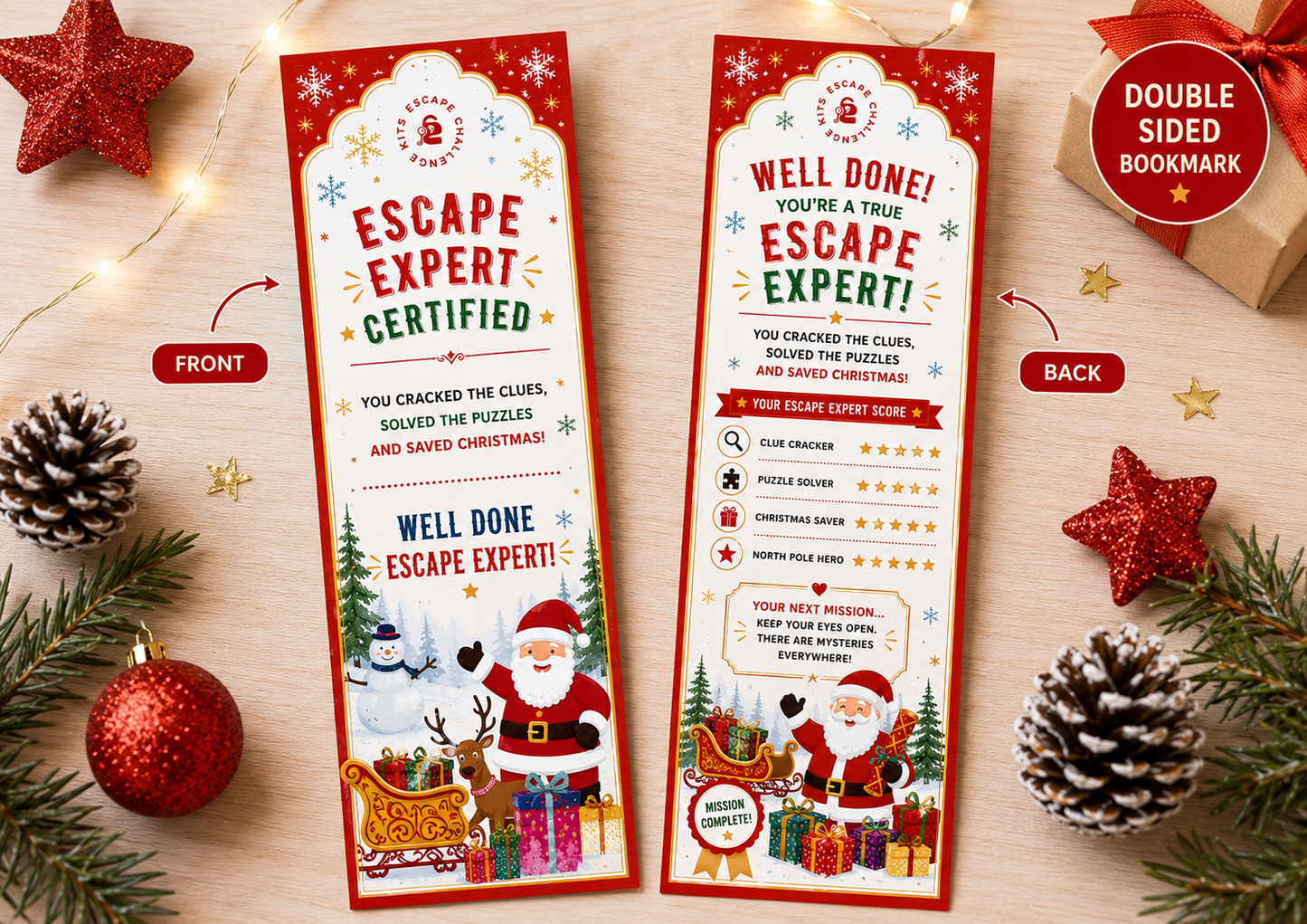 Christmas Escape Expert Certificate & Bookmark