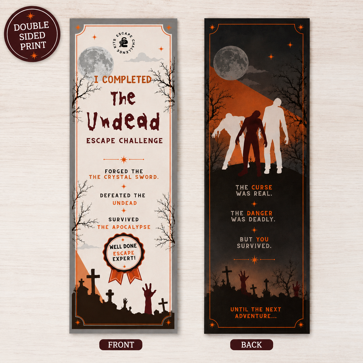 The Undead Expert Certificate & Bookmark