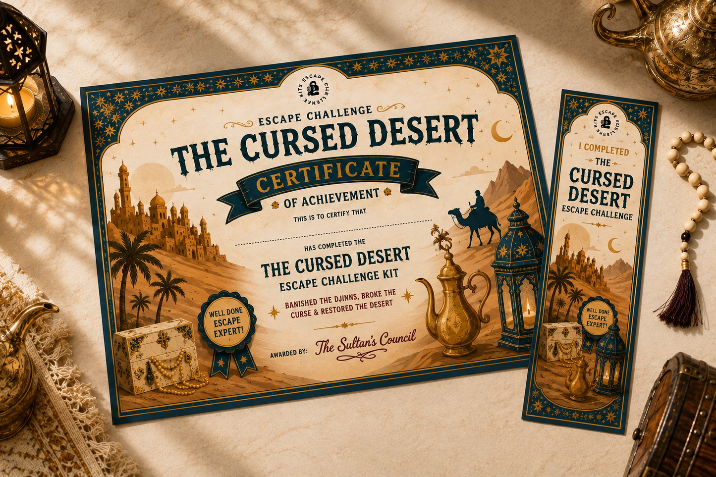 The Cursed Desert Expert Certificate & Bookmark