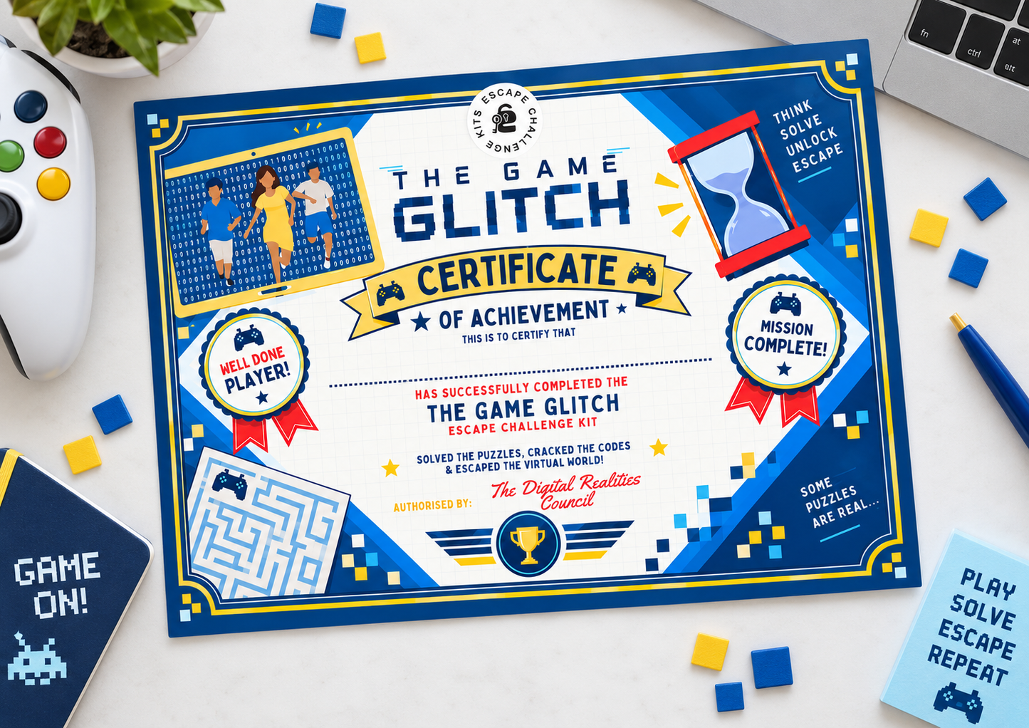 The Game Glitch Official Expert Escape Certificate