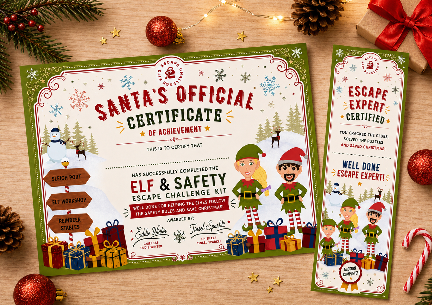 Elf Toy Workshop Expert Certificate & Bookmark