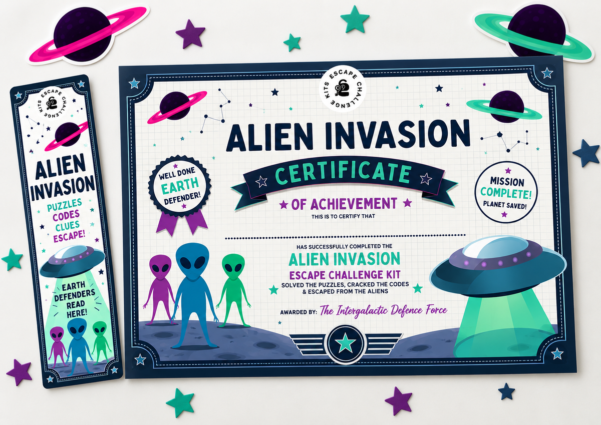 Alien Invasion Expert Certificate & Bookmark
