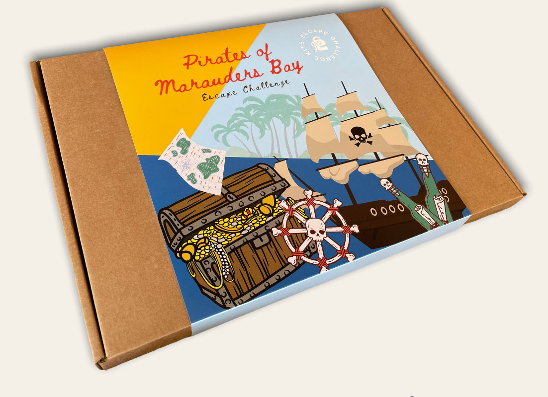 Pirate escape room game kit box